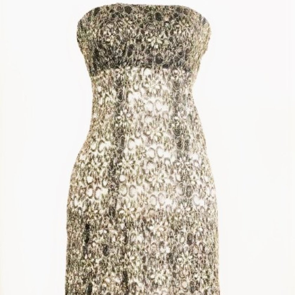 Gold Lace Evening Dress